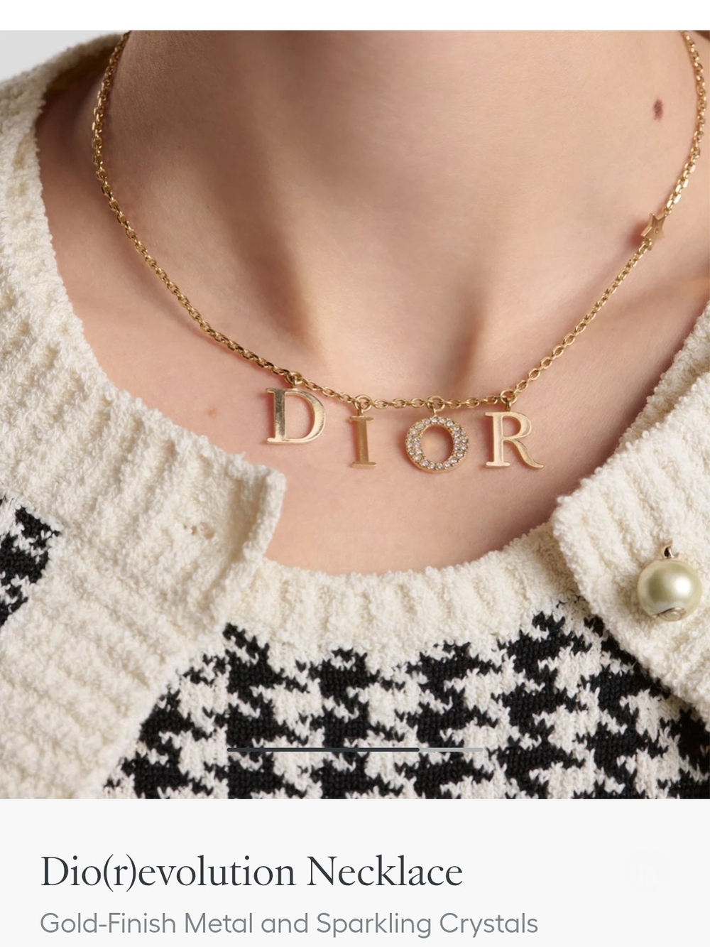 🔥NWOT‼️✨DIOR✨Gold-Tone Revolution Necklace with Sparking Crystals